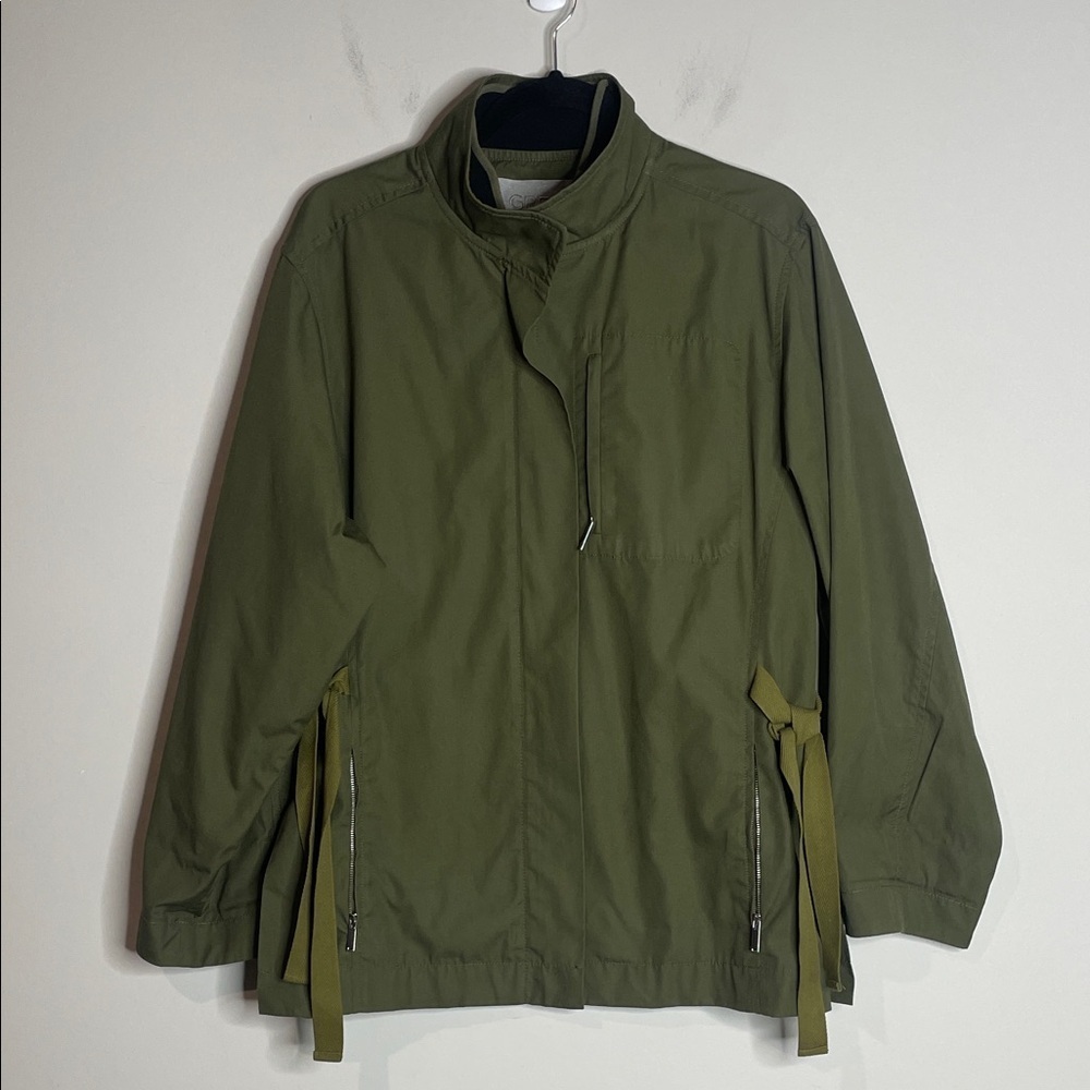 GREY Jason Wu  | Women’s Military Green Utility Jacket Side Ties Size 8